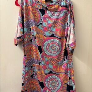 Trina Turk Vibrant Multicolor Long Sleeve Dress